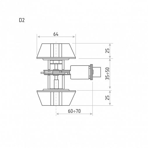 Замок врезной Нора-М D2, ключ/ключ, 3 ключа, матовый никель фото