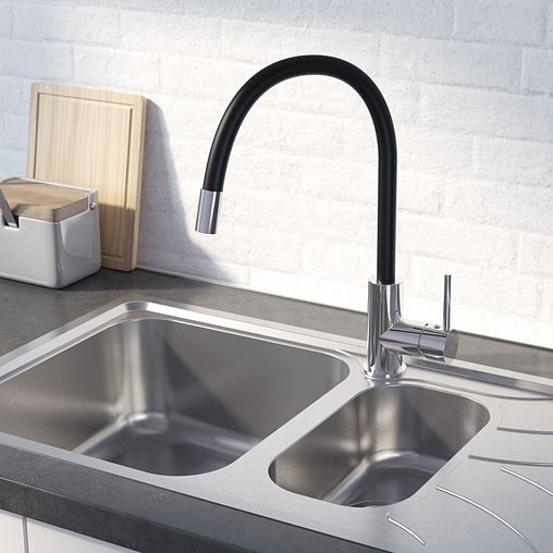 Смеситель для кухни IDDIS Kitchen 360, с гибким изливом, хром фото