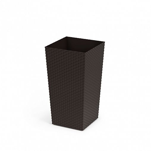 Кашпо напольное Альтернатива Ротанг, 27 x 27 x 51 см, мокко фото