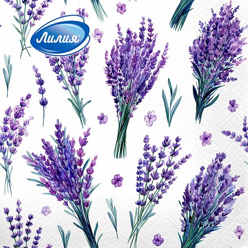 Салфетки бумажные сервировочные Лилия Ароматный букет, двухслойные, 20 шт фото