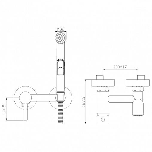 Гигиенический душ Rossinka X25-52, хром фото