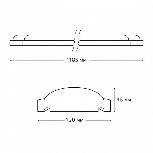 Светильник светодиодный линейный Gauss WLF-4, 36 Вт, 4000 К, IP20, 1185 мм, сталь фото