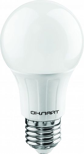 Лампа светодиодная LED Онлайт, E27, A60, 7 Вт, 2700 K, теплый свет фото