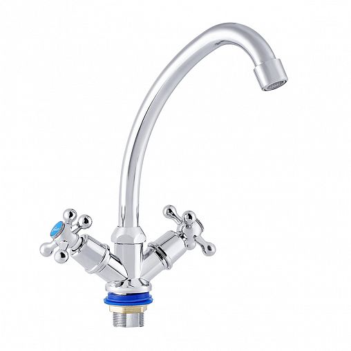 Смеситель для кухни Fauzt FZs-211-06, двухвентильный, хром фото