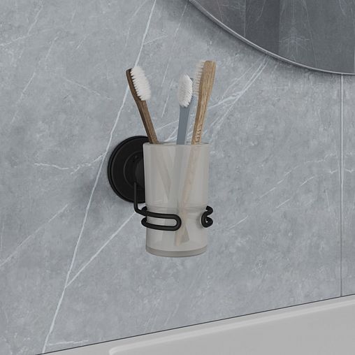 Стакан для зубных щеток Milardo Easy, с настенным держателем, черный матовый фото
