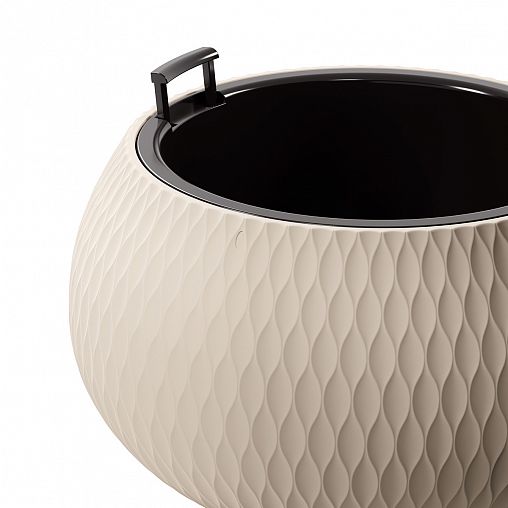 Кашпо Альтернатива Жемчужина, со вставкой, 16 л, бежевое фото
