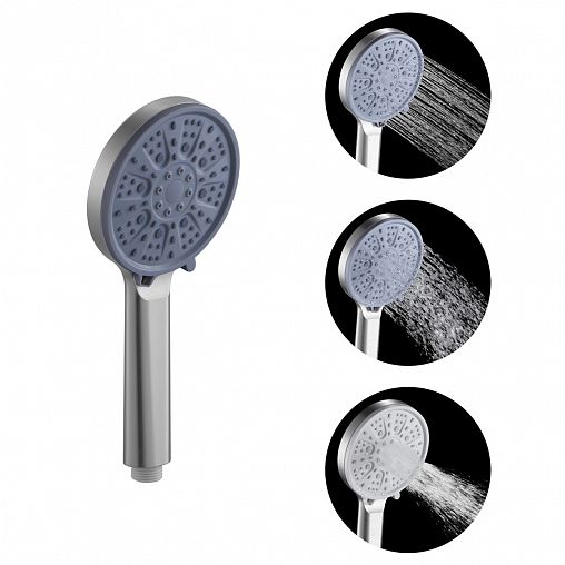 Лейка для душа Fashun N019, 3 режима, сатин/серая фото