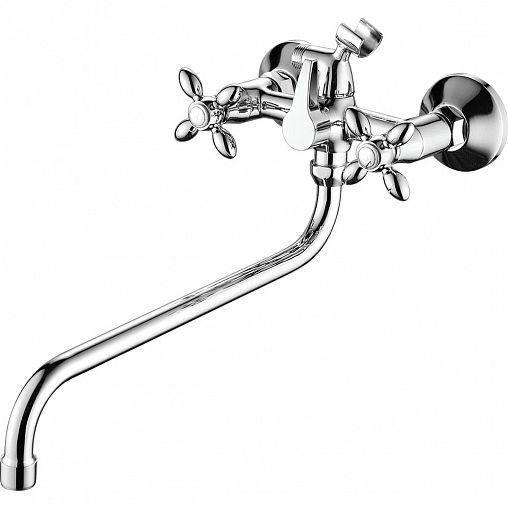 Смеситель для ванны с душем Fashun A2227-2, с длинным изливом, хром фото