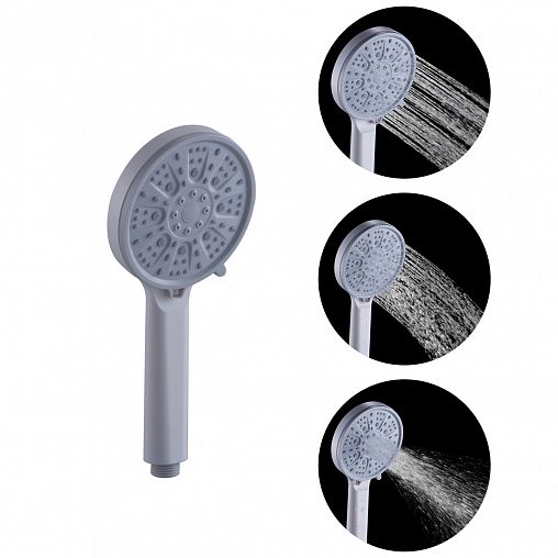 Лейка для душа Fashun A019-8, 3 режима, белая/светло-серая фото