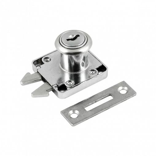 Замок мебельный Нора-М 6202-22, 2 ключа, хром фото