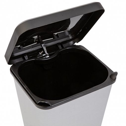 Контейнер для мусора с педалью Альтернатива Металл, 20 л, серебристый металлик фото