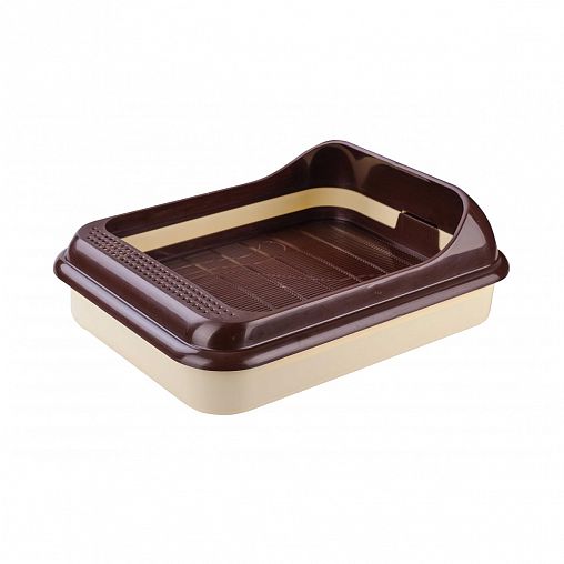 Лоток для животных Zoo Plast Верный друг, с рамкой и решеткой, слоновая кость фото