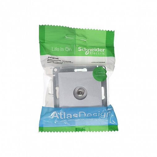 Розетка ТВ Systeme (Schneider) Electric Atlasdesign встраиваемая, алюминий фото