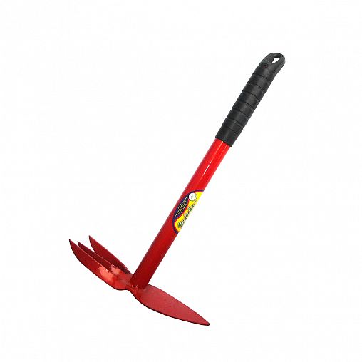 Мотыжка двойная Усадьба-Люкс, сердцевидное лезвие, 3 зуба, 360 мм фото