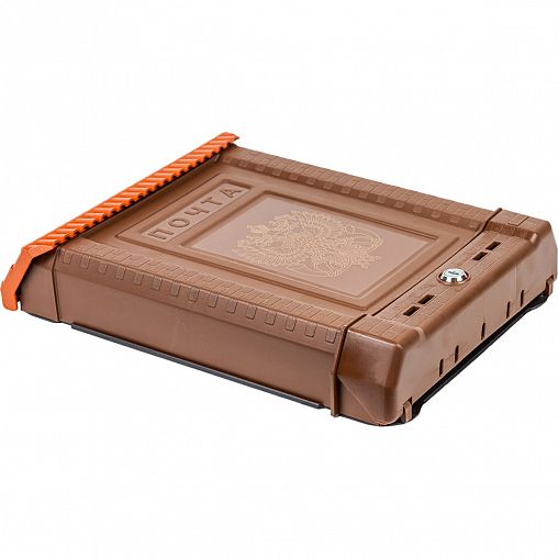 Почтовый ящик Цикл Премиум, с металлическим замком, коричневый фото