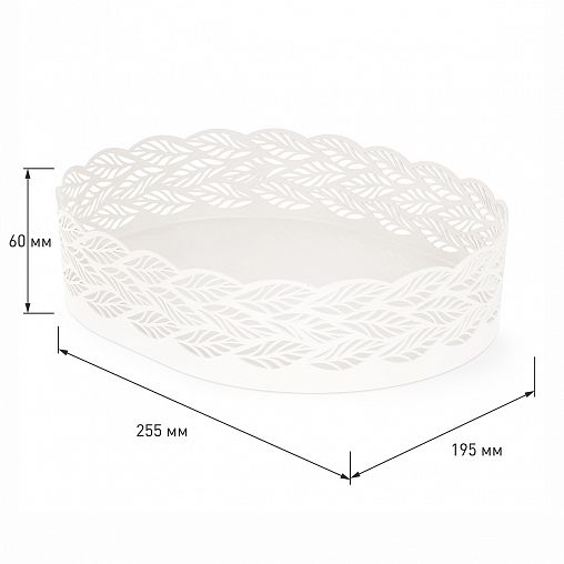 Сухарница Альтернатива Эдем, 25,5 x 19,5 x 6 см, белая фото