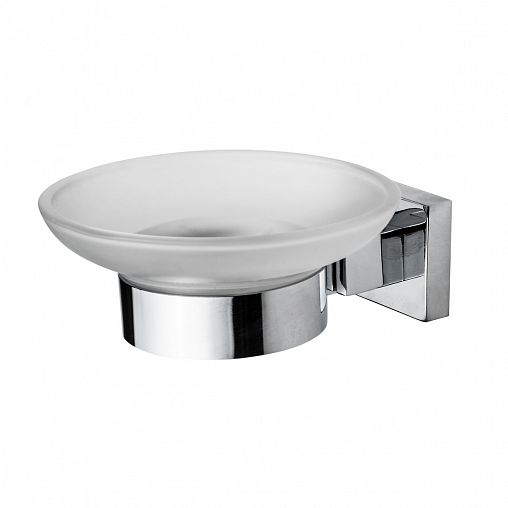 Мыльница Swensa Main, стекло/металл, белый/хром фото