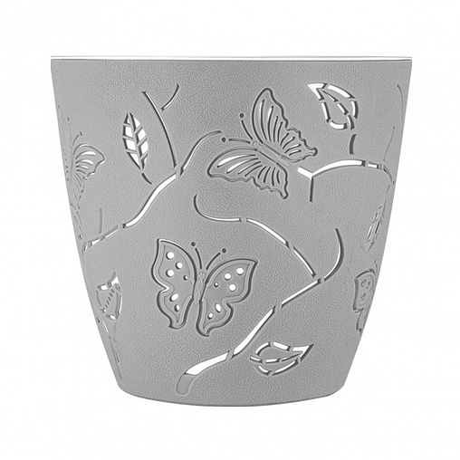 Горшок для цветов Plast Team Butterflies, 0,7 л, серый шторм фото
