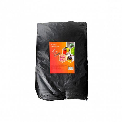 Мешки для мусора Концепция быта Ecoclean, 25 мкм, 120 л, 50 шт, черные фото
