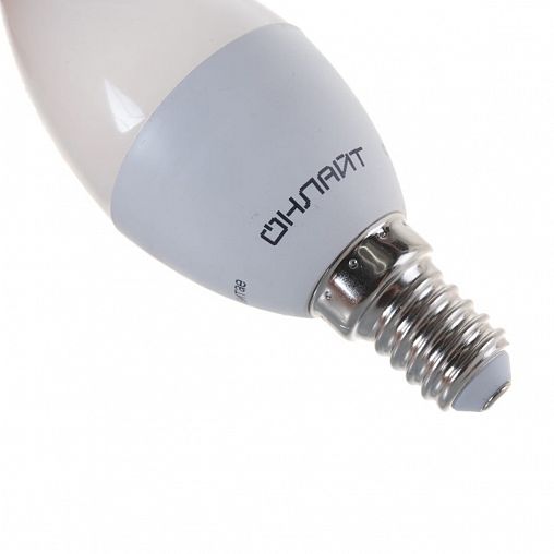 Лампа светодиодная LED Онлайт C37, свеча, 10W, 4000 K, E14, матовая, холодный свет фото