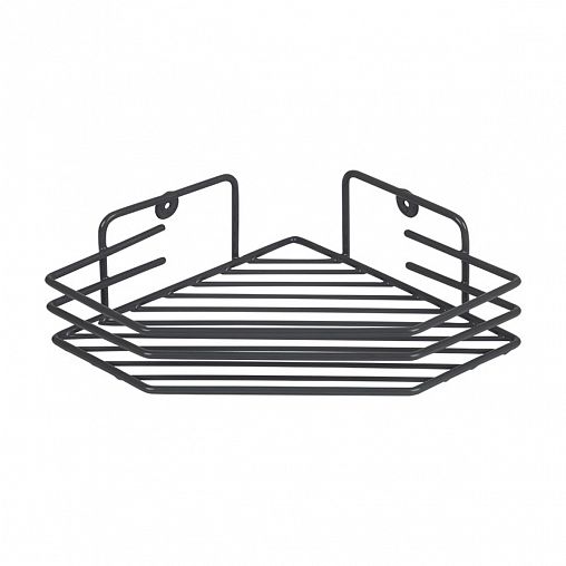 Полка в ванную угловая Рыжий кот, 20,5 x 20,5 x 6,5 см, графит фото