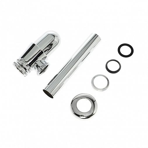 Сифон для раковины регулируемый Wirquin Classic, без выпуска, 1 1/4" x 32 мм, отвод с розеткой, хром фото