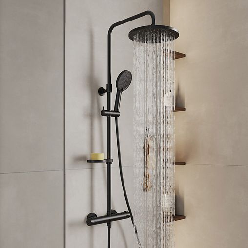 Душевая система с тропическим душем Milardo Ideal Spa, черная матовая фото