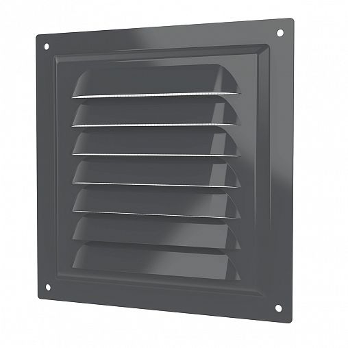 Решетка вентиляционная Era 1515МЭ Gray, эмалированная сталь, 150 x 150 мм фото