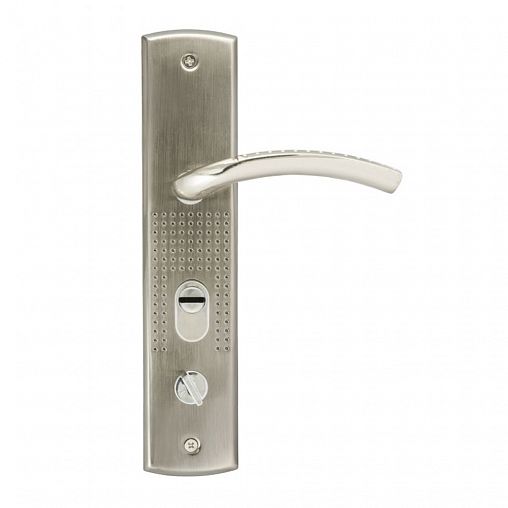 Ручка дверная на планке Нора-М 200 (96), левая, матовый никель фото