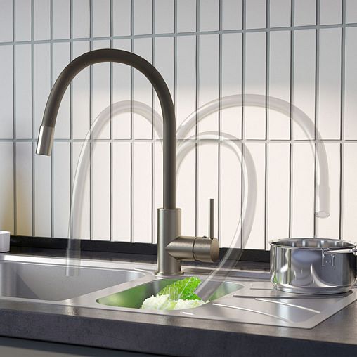 Смеситель для кухни IDDIS Kitchen 360, с гибким изливом, никель матовый фото Смеситель для кухни IDDIS Kitchen 360, с гибким изливом, никель матовый фото