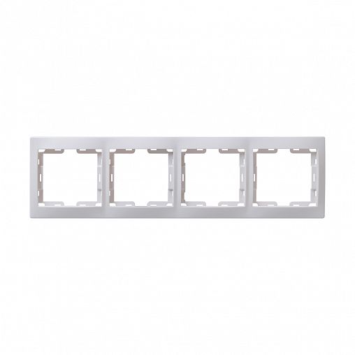 Рамка IEK Кварта РВ-4-КБ, 4 поста, вертикальная, белый фото