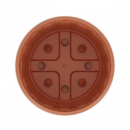 Горшок для цветов Альтернатива Дионис, с поддоном, 1,6 л, коричневый фото