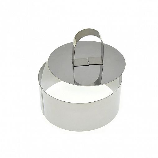 Форма кулинарная Мультидом Круг, с крышкой-прессом, нержавеющая сталь, d 10 см фото