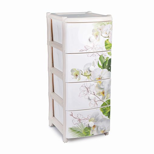 Комод четырехсекционный Альтернатива, 39,5 x 50 x 98 см, орхидея фото