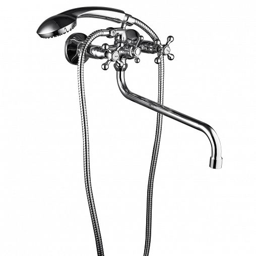 Смеситель для ванны с душем Fashun A2208, с длинным изливом, хром фото