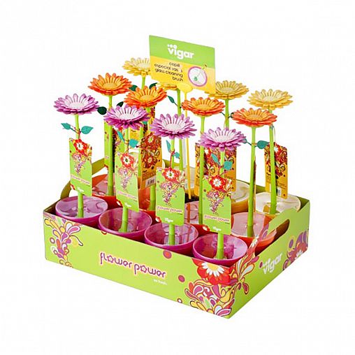 Ершик для мытья посуды Vigar Flower Power фото