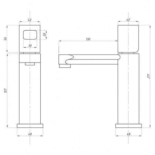 Смеситель для раковины Профсан ПСМ-900-5GA, графит фото