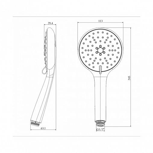 Лейка для душа Lemark LM8116C, 3 режима, хром фото