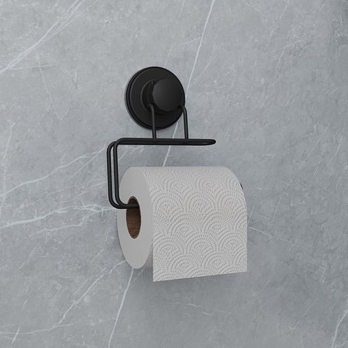 Держатель для туалетной бумаги Milardo Easy, настенный, черный матовый фото