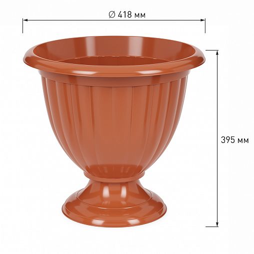 Вазон Альтернатива Жасмин, 18 л, коричневый фото