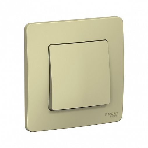 Переключатель 1-клавишный Systeme (Schneider) Electric Blanca, встраиваемый, в сборе, бежевый фото