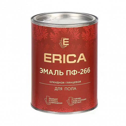 Эмаль ПФ-266 для пола Erica, алкидная, глянцевая, 0,8 кг, желто-коричневая фото