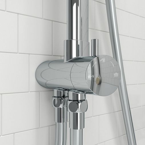 Душевой комплект IDDIS Swipe (стойка, лейка, шланг, держатель), хром фото