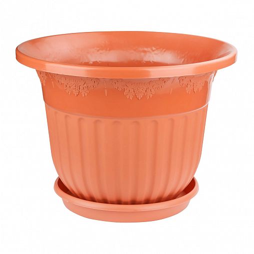 Горшок для цветов Альтернатива Лозанна, с поддоном, 40 л, коричневый фото