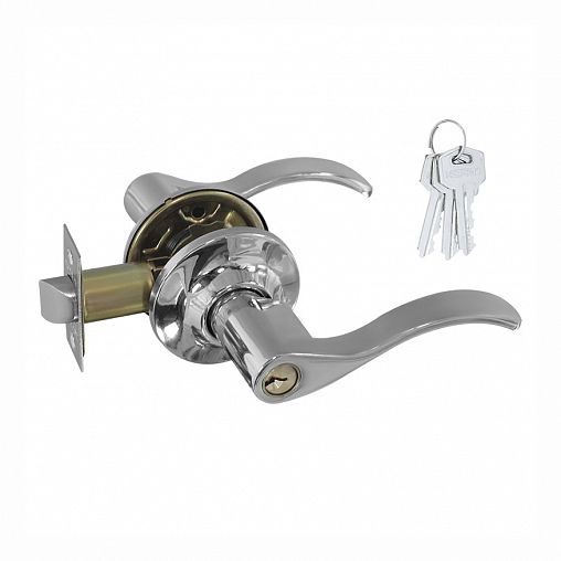 Ручка-защелка Нора-М Isparus НН-01, ключ/фиксатор, хром фото