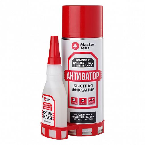 Супер-клей цианоакрилатный MasterTeks, 400 мл + 100 г фото