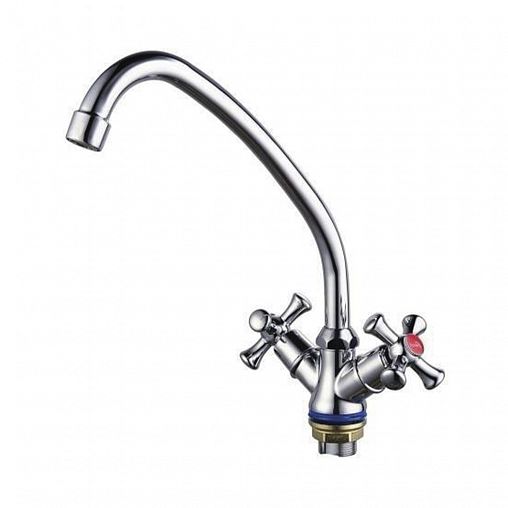 Смеситель для кухни Fauzt FZ 223-A18, двухвентильный, хром фото