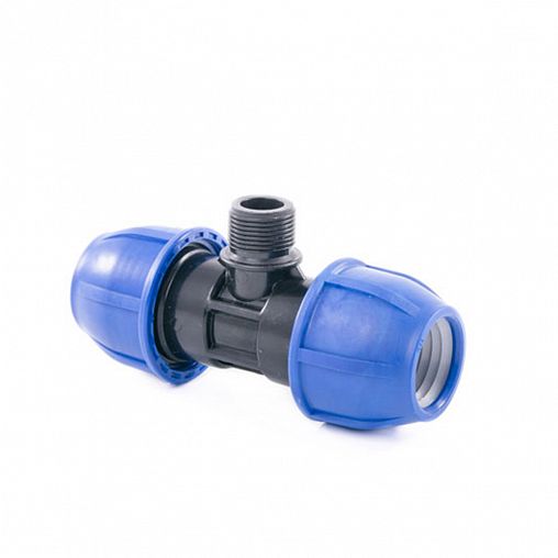 Тройник компрессионный для ПНД труб Lammin, наружная резьба, 32 x 3/4" фото