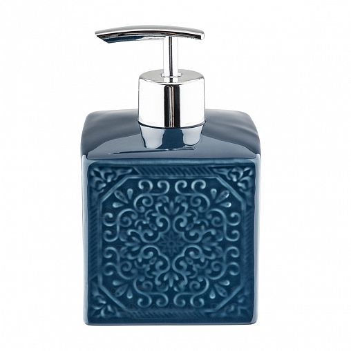 Дозатор для жидкого мыла Рыжий кот Марокко, керамика, синий фото