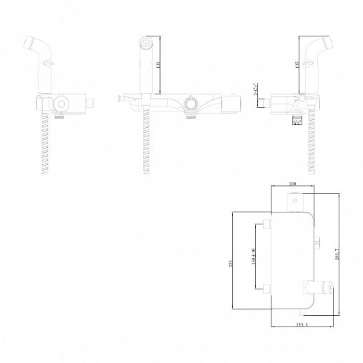 Гигиенический душ Lemark Solo LM7169CW, с термостатом, однорычажный, белый/хром фото
